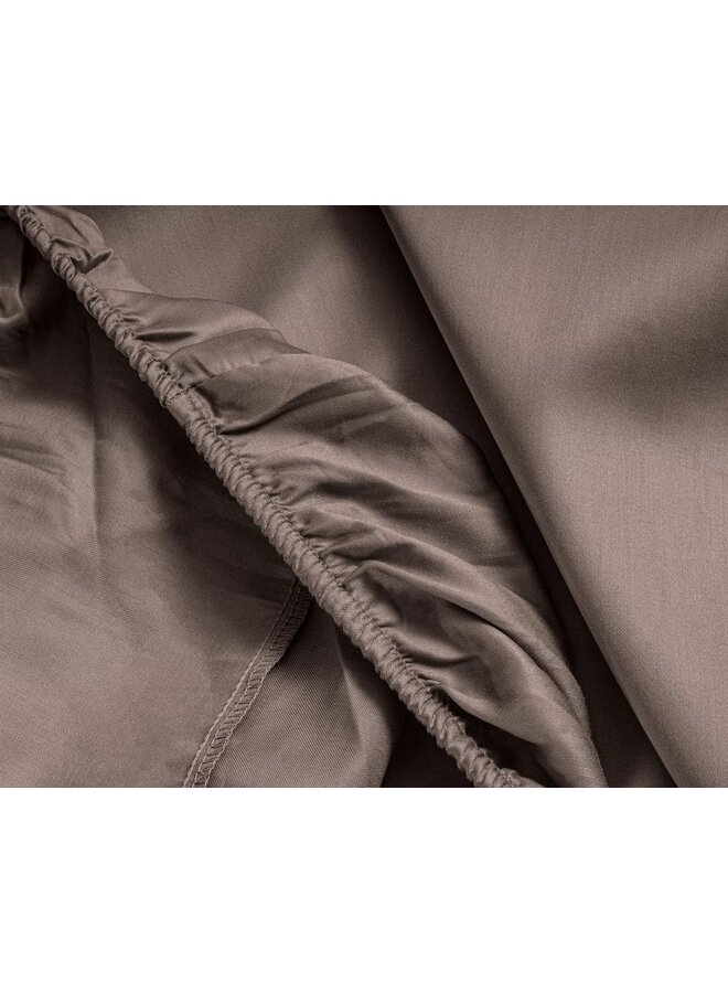 Primaviera Deluxe Hoeslaken Splittopper Taupe - Katoensatijn