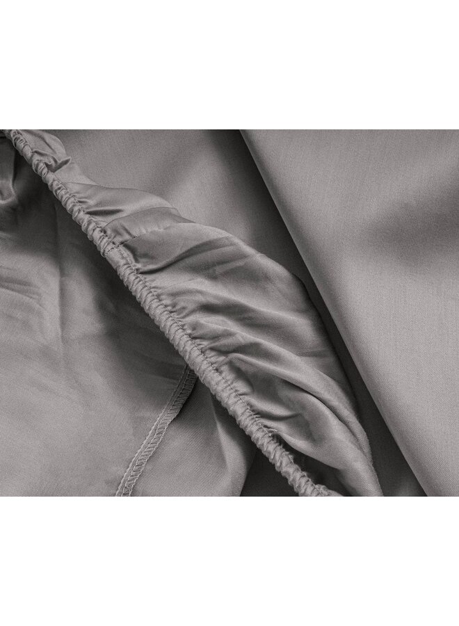 Primaviera Deluxe Hoeslaken Splittopper Grijs - Katoensatijn