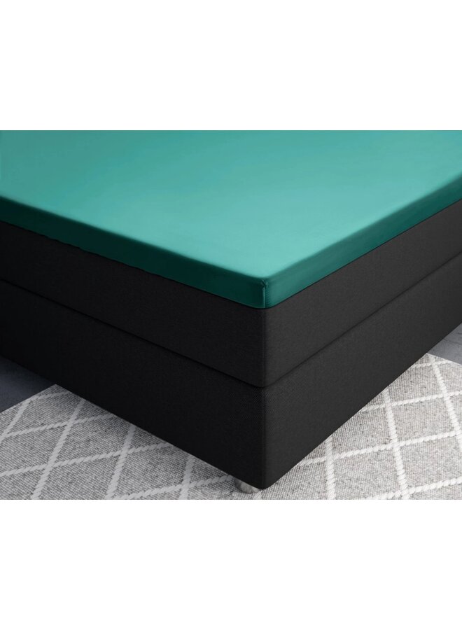 Primaviera Deluxe Hoeslaken Splittopper Groen - Katoensatijn
