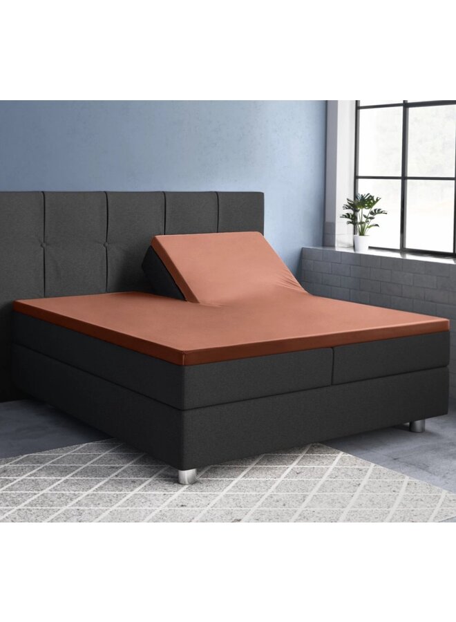 Primaviera Deluxe Hoeslaken Splittopper Bruin - Katoensatijn