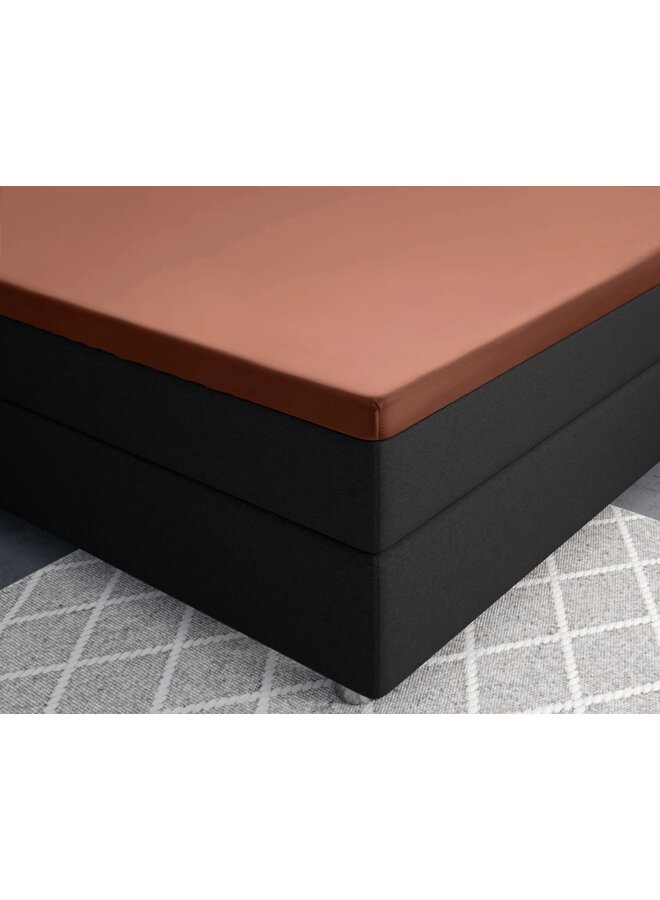 Primaviera Deluxe Hoeslaken Splittopper Bruin - Katoensatijn