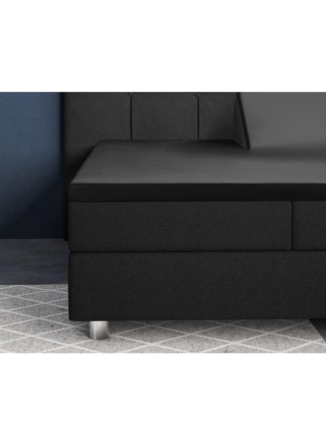 Primaviera Deluxe Hoeslaken Splittopper Zwart - Katoensatijn