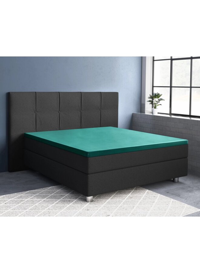 Primaviera Deluxe Hoeslaken Topper Groen - Katoensatijn