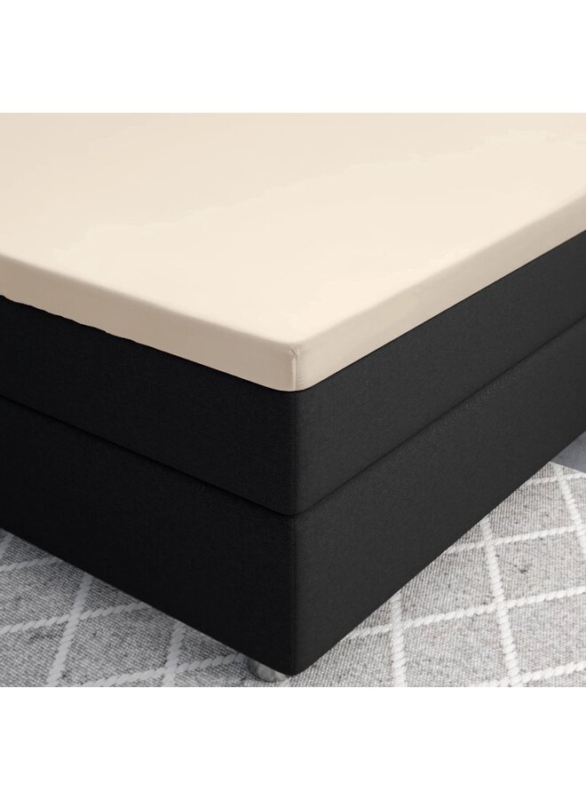 Primaviera Deluxe Hoeslaken Topper Zand - Katoensatijn