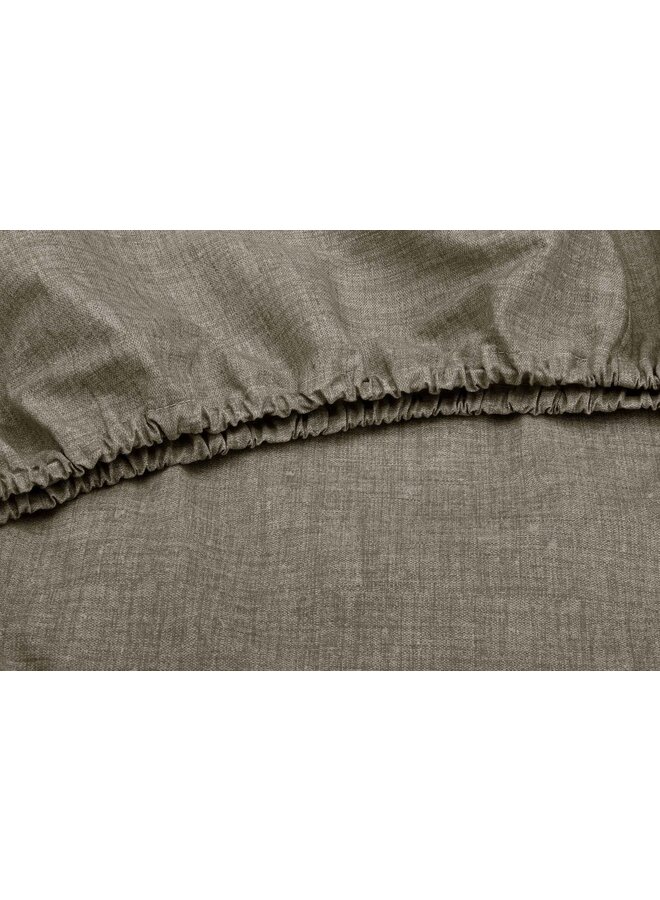 ZO! Home Hoeslaken Lino Taupe - Katoen