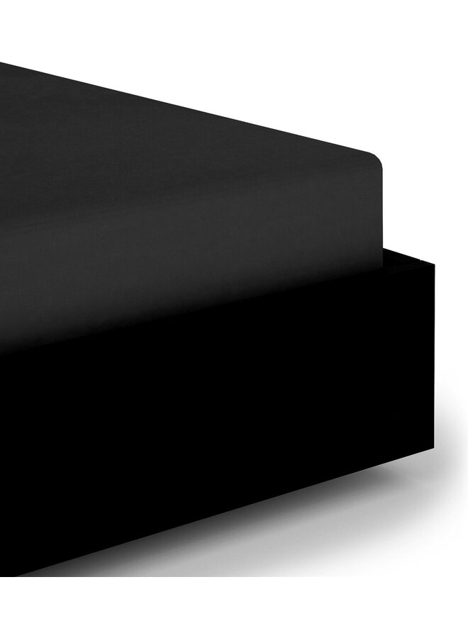 Hoeslaken Zwart - Katoensatijn