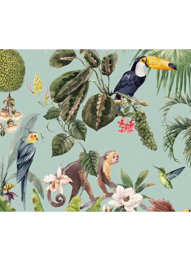 Descanso Dekbedovertrek Ignadi Groen - Biologisch Katoensatijn