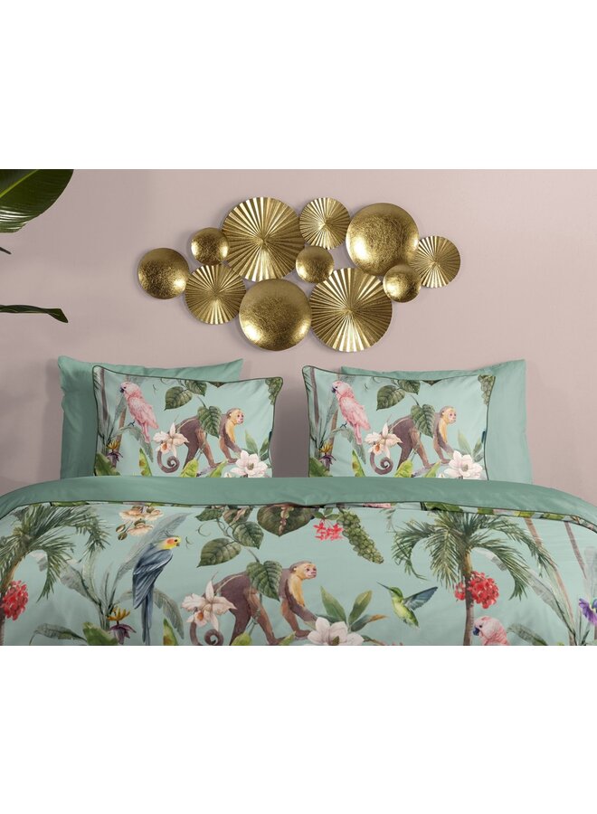 Descanso Dekbedovertrek Ignadi Groen - Biologisch Katoensatijn