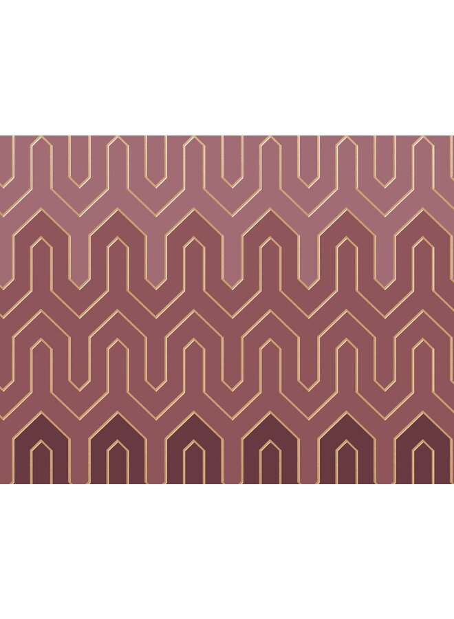 Good Morning Dekbedovertrek Chevron Bordeaux - Katoen