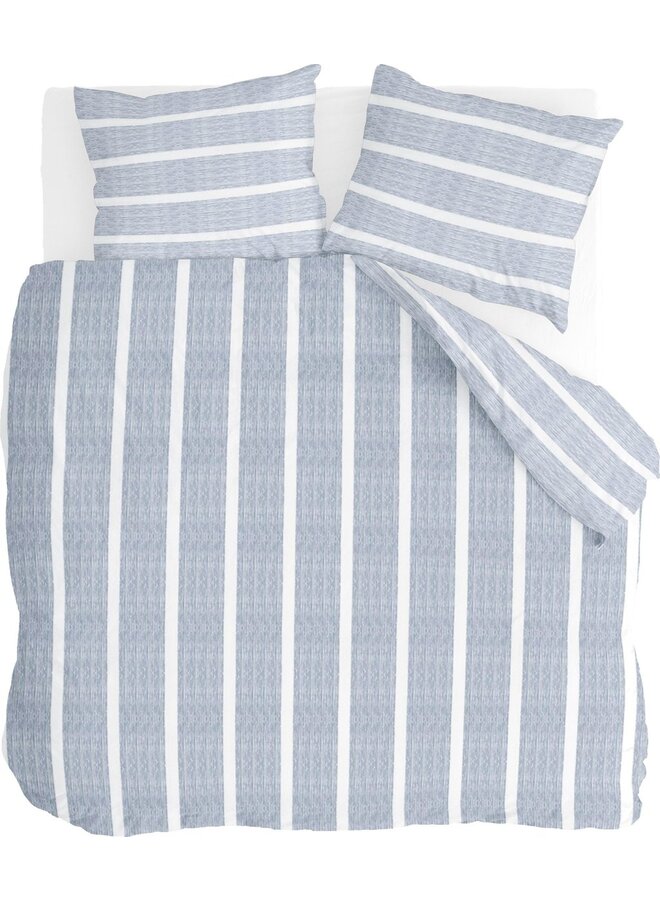 Walra Dekbedovertrek Stripe Along Blauw - Katoen