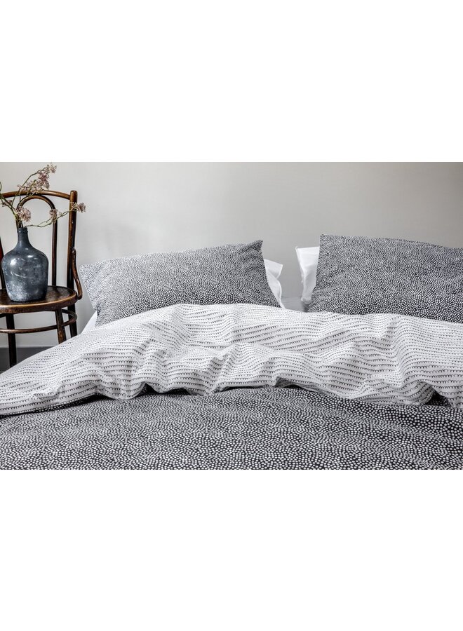 Walra Dekbedovertrek Dots & Doodles Antraciet - Katoen