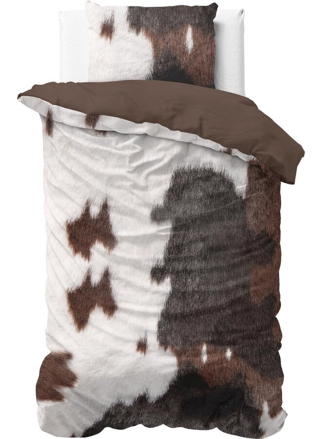 Katoen Dekbedovertrek Bruin