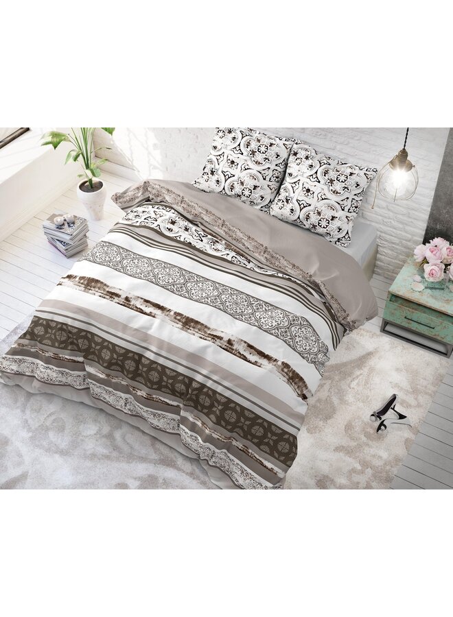 Dremahouse Dekbedovertrek Freda Taupe - Katoen