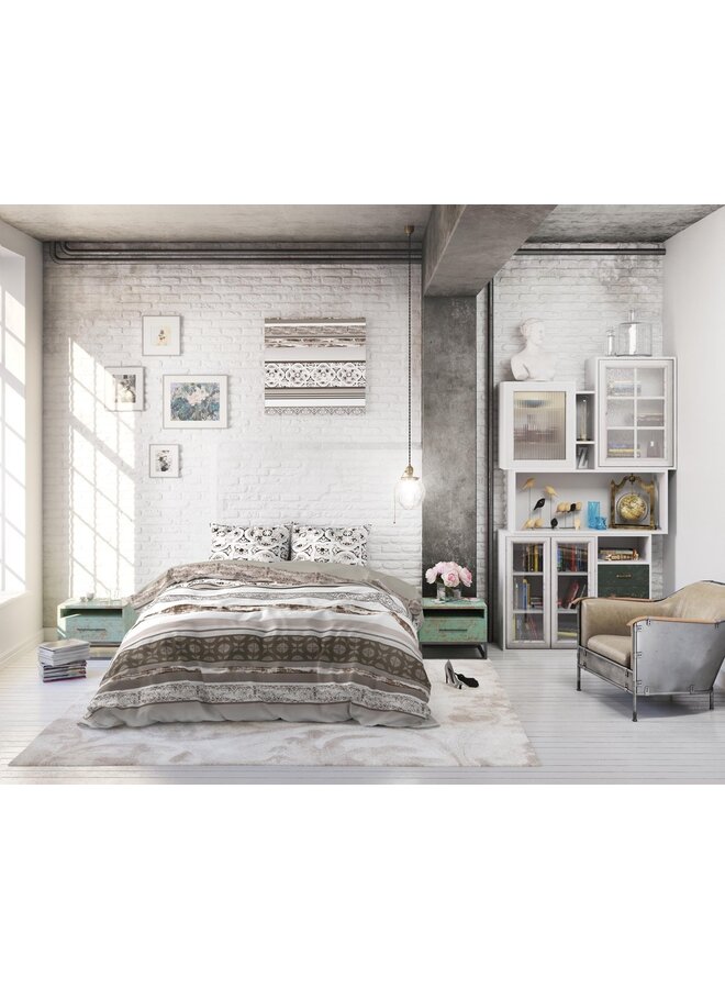 Dremahouse Dekbedovertrek Freda Taupe - Katoen