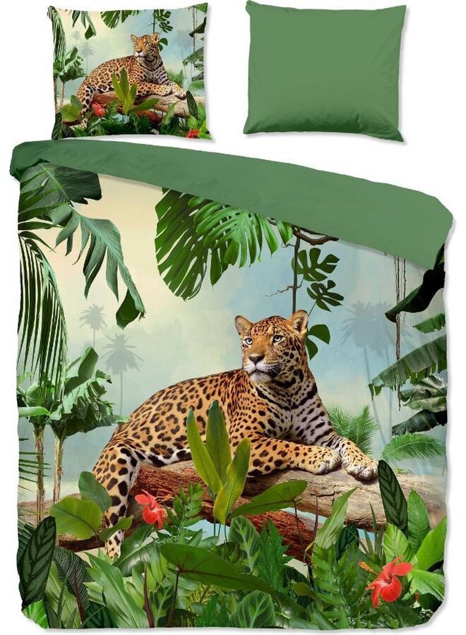 Good Morning Dekbedovertrek Jungle Groen - Katoen