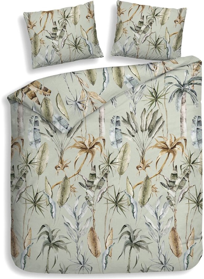 Heckett & Lane Dekbedovertrek Areca Groen - Flanel