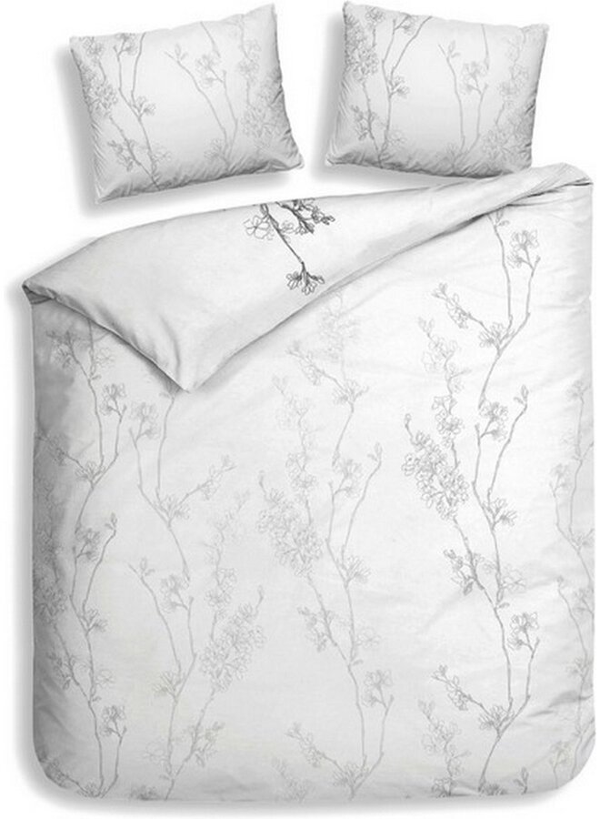 Heckett & Lane Dekbedovertrek Becca Wit - Katoensatijn