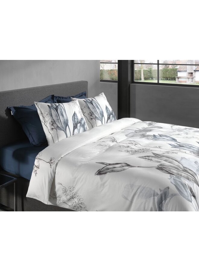 Heckett & Lane Dekbedovertrek Becca Wit - Katoensatijn