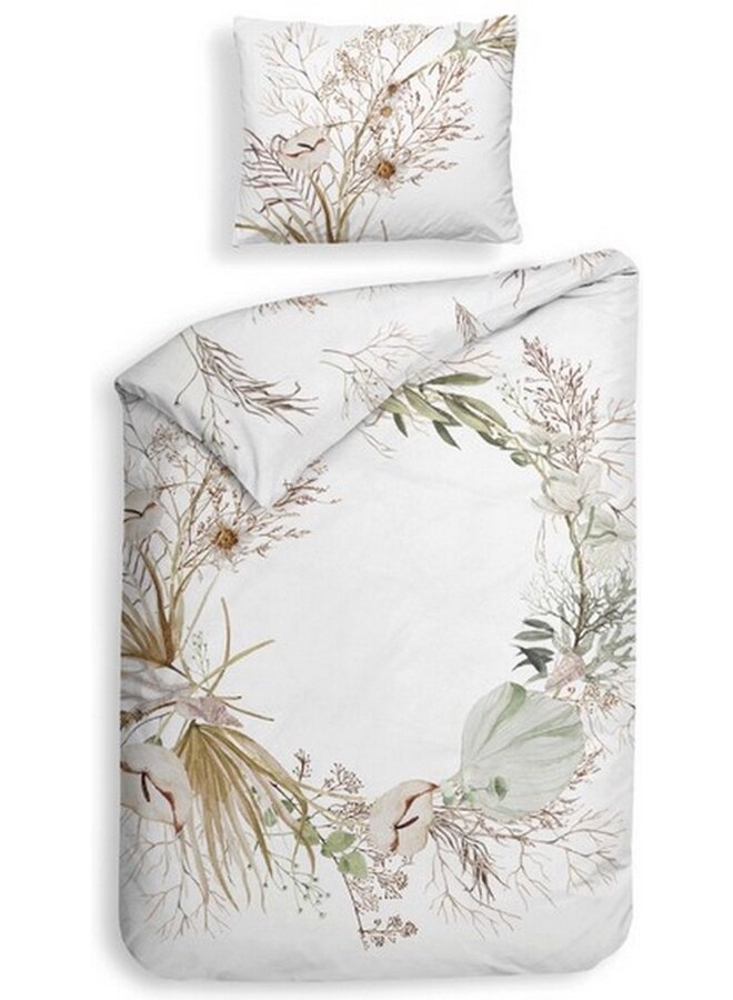 Heckett & Lane Dekbedovertrek Coralline Wit - Katoensatijn