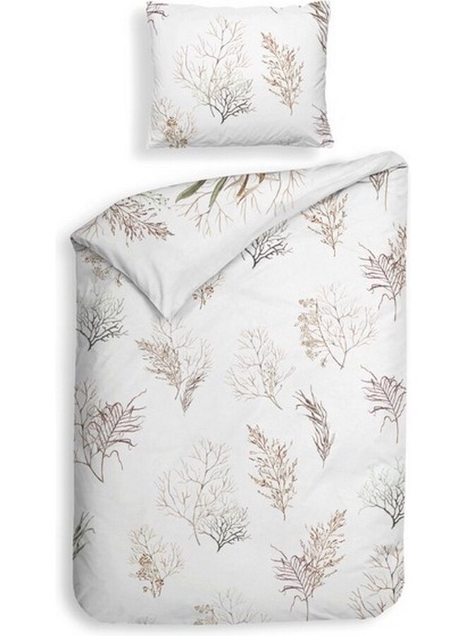 Heckett & Lane Dekbedovertrek Coralline Wit - Katoensatijn