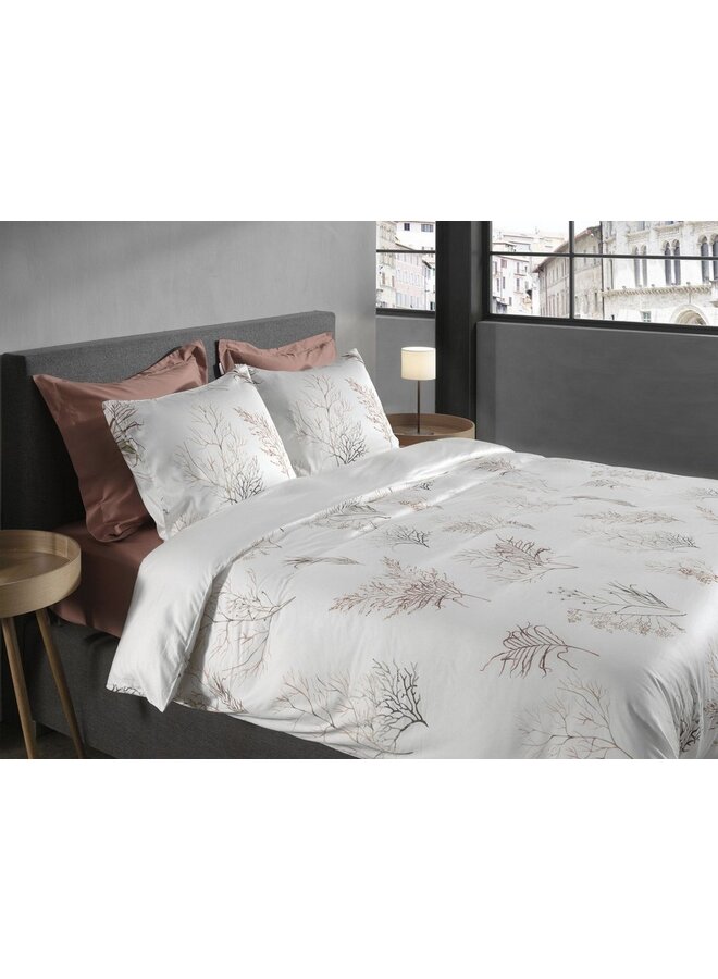 Heckett & Lane Dekbedovertrek Coralline Wit - Katoensatijn