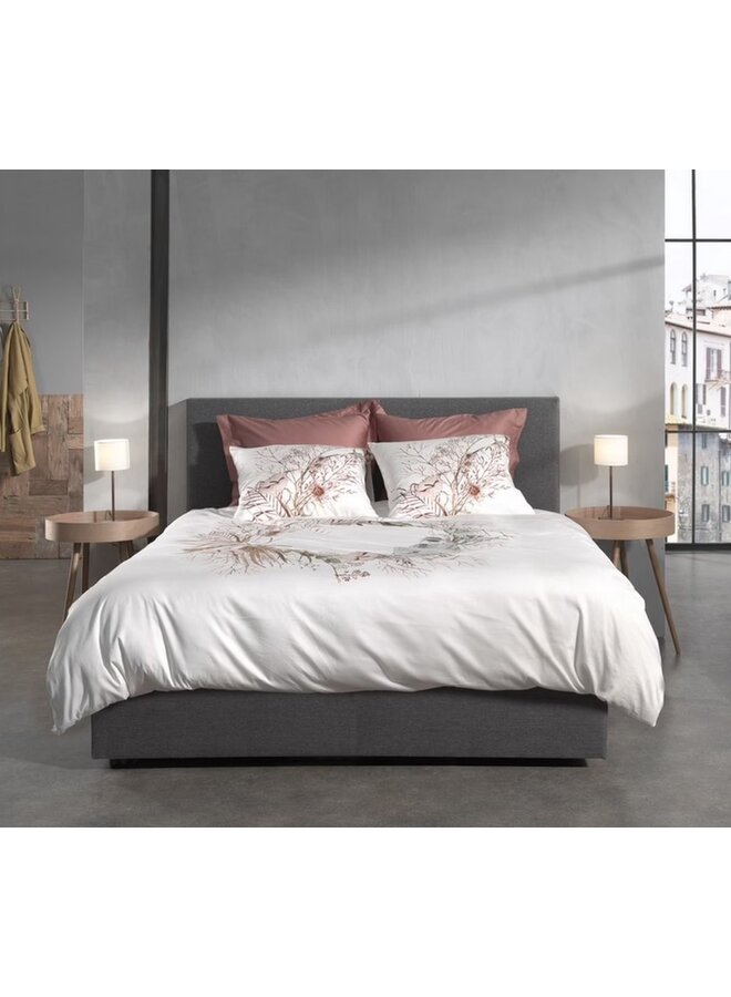 Heckett & Lane Dekbedovertrek Coralline Wit - Katoensatijn