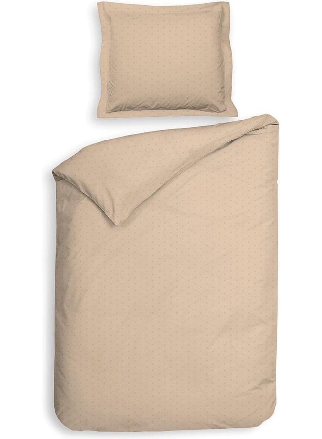 Heckett & Lane Dekbedovertrek Puntini Beige - Katoensatijn
