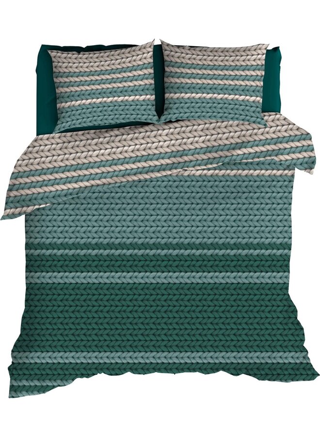 Romanette Dekbedovertrek Vicuna Teal - Flanel