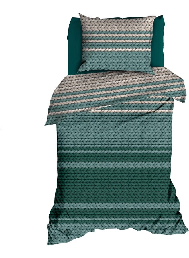 Romanette Dekbedovertrek Vicuna Teal - Flanel