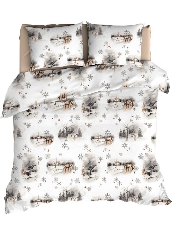 Dekbedovertrek Snowdonia Wit - Flanel PL3