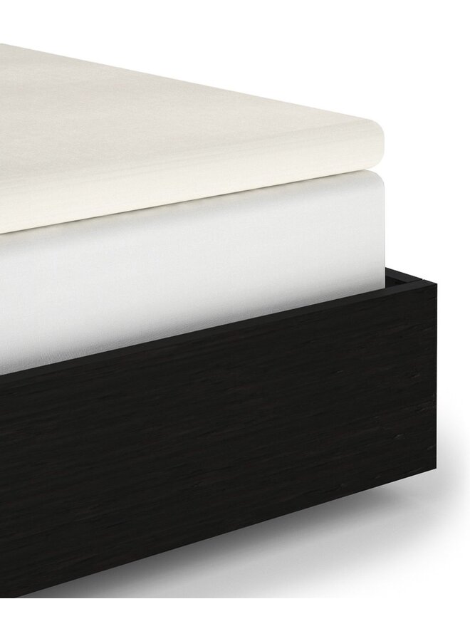 Heckett & Lane Hoeslaken Topper Ivoor - Katoensatijn