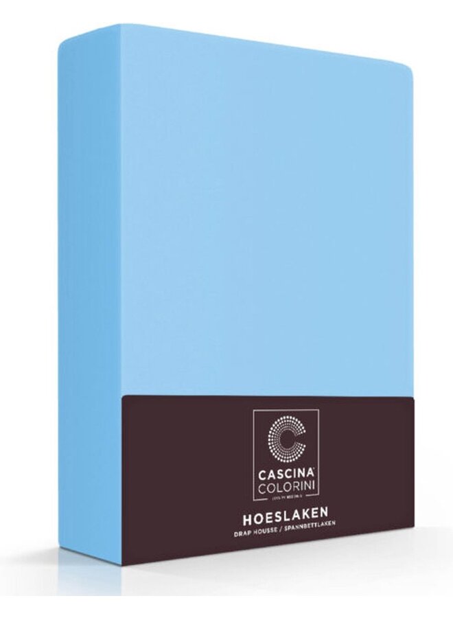 Cascina Colorini Hoeslaken Blauw - Egyptisch Percale Katoen