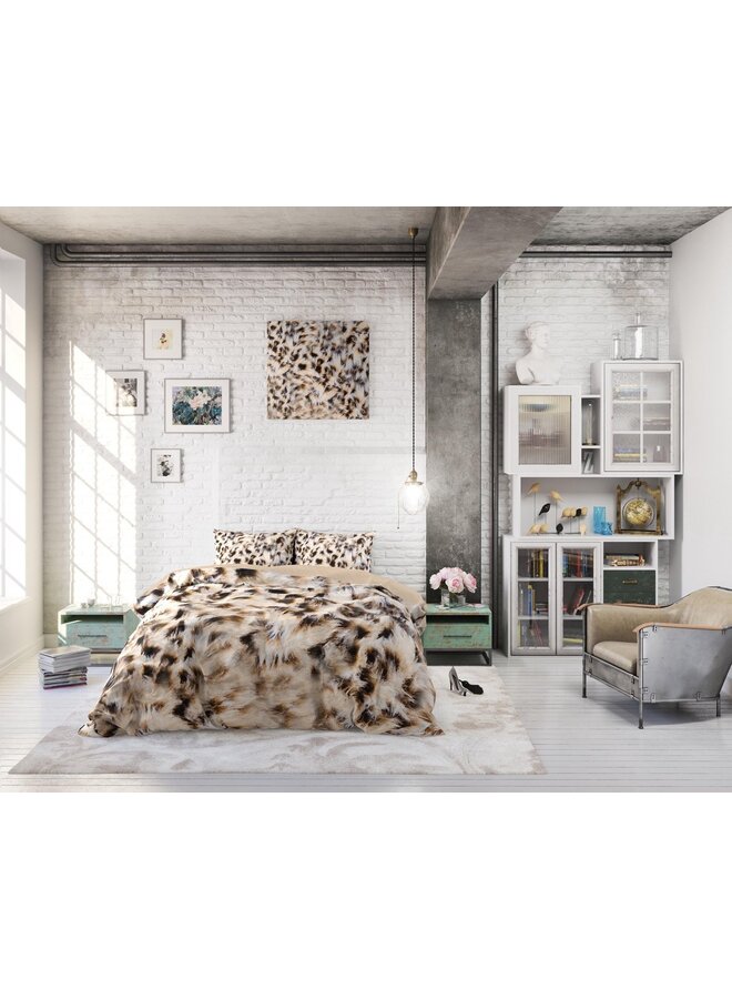 Dremahouse Dekbedovertrek Cheetah Skin Taupe - Katoen