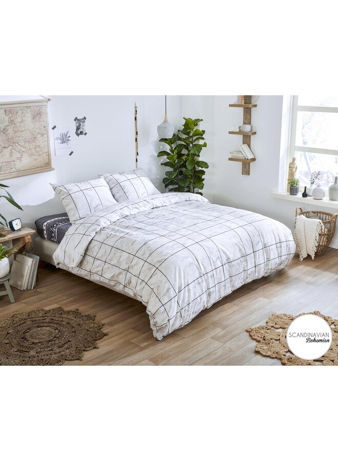Dremahouse Dekbedovertrek Scandinavian Sketch Wit - Katoen