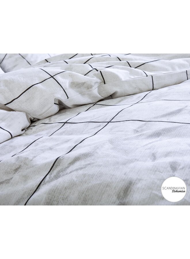 Dremahouse Dekbedovertrek Scandinavian Sketch Wit - Katoen