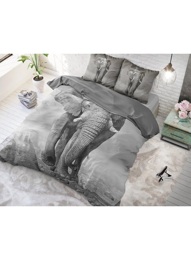 Dremahouse Dekbedovertrek Elegant Elephant Grijs - Katoen