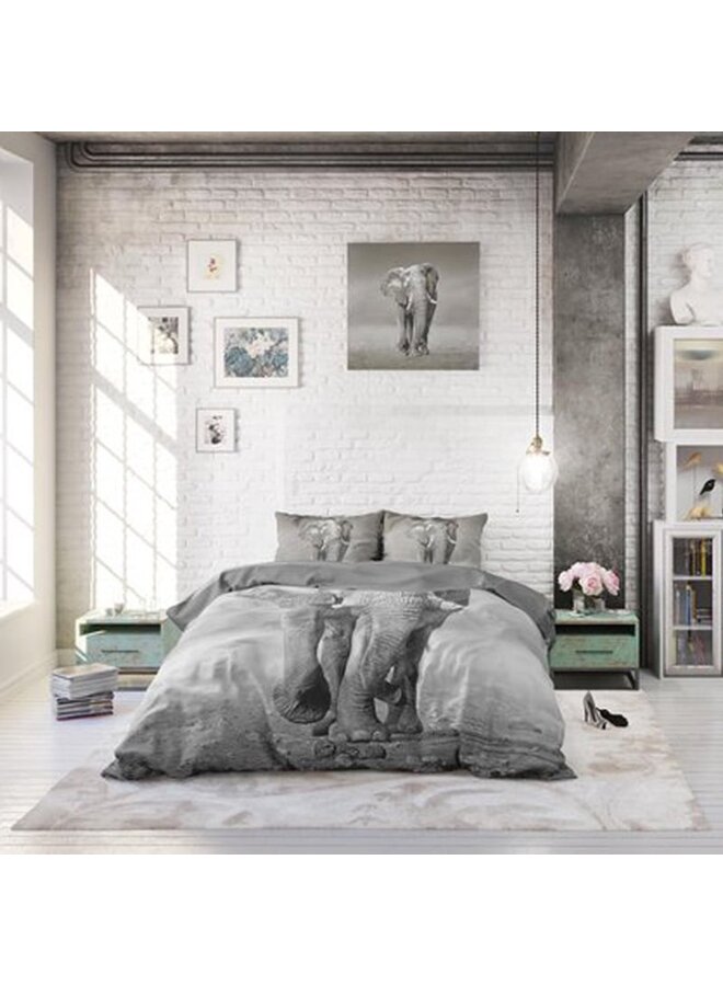 Dremahouse Dekbedovertrek Elegant Elephant Grijs - Katoen