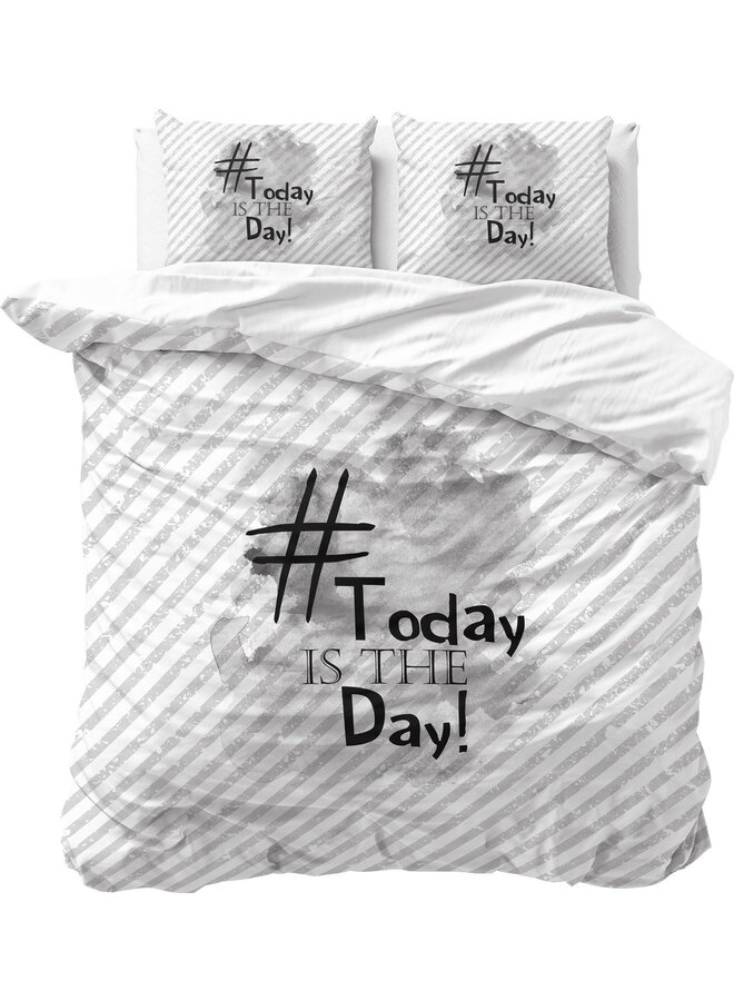 Dremahouse Dekbedovertrek Today is The Day Wit - Katoen
