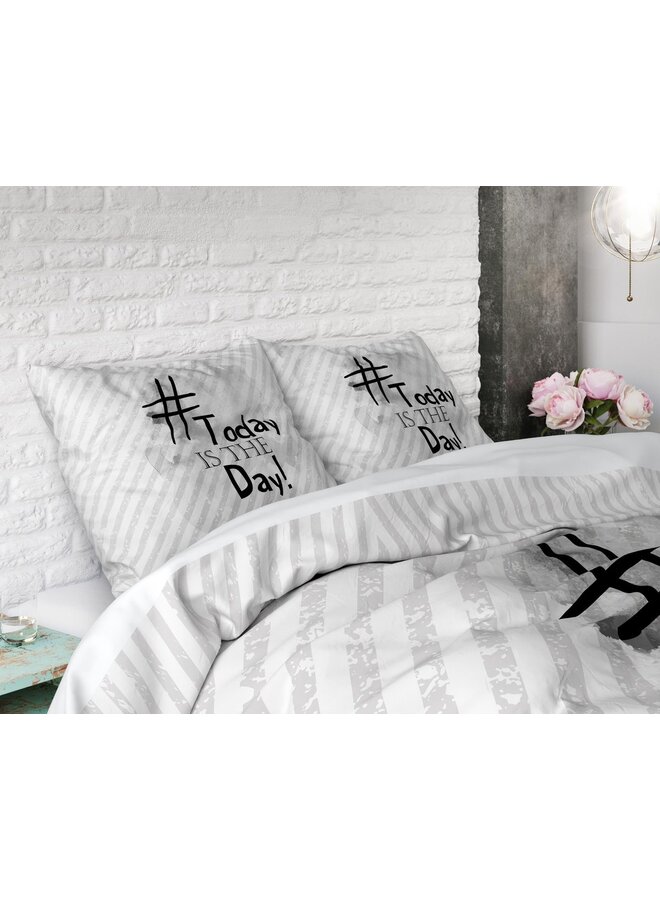 Dremahouse Dekbedovertrek Today is The Day Wit - Katoen
