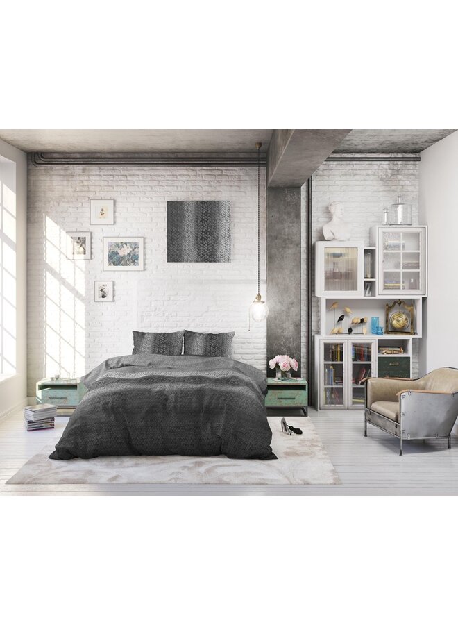 Dremahouse Dekbedovertrek Gradient Knits Antraciet - Katoen