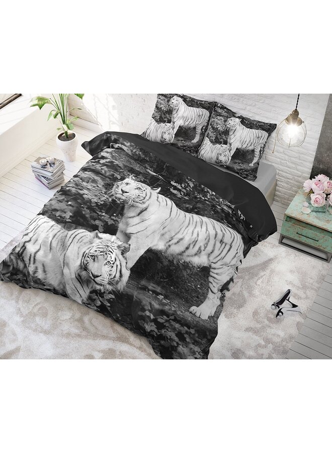 Dremahouse Dekbedovertrek Tiger Grijs - Katoen