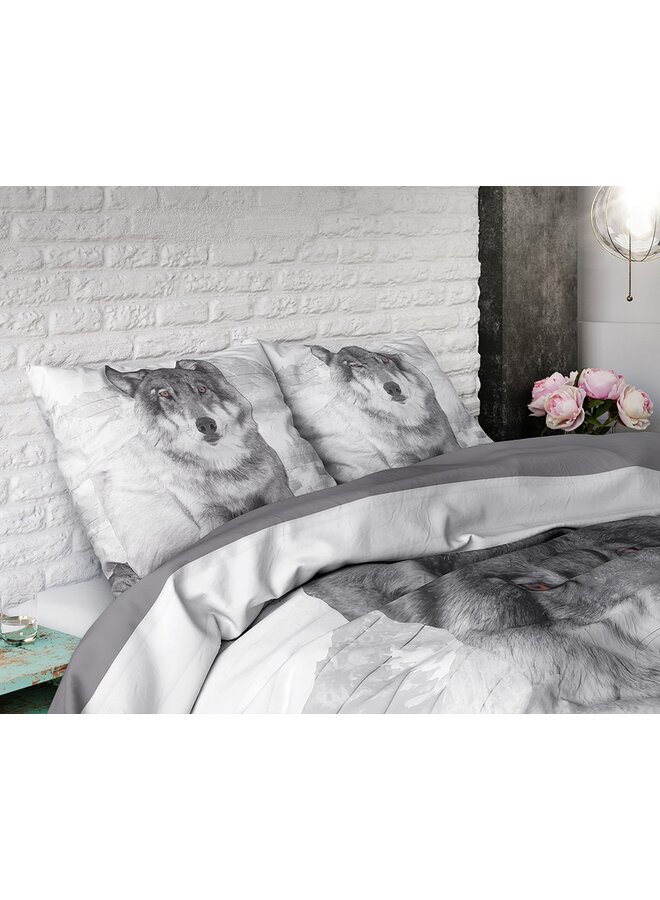 Dremahouse Dekbedovertrek Wolf Nature Grijs - Katoen