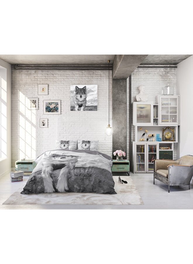 Dremahouse Dekbedovertrek Wolf Nature Grijs - Katoen
