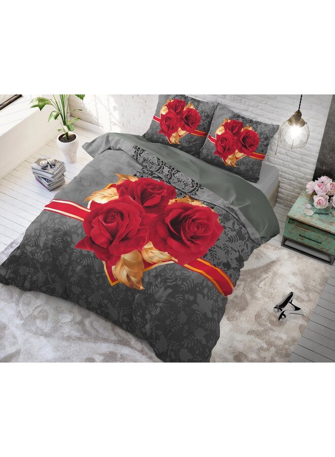Dremahouse Dekbedovertrek Roses Love Zwart - Katoen