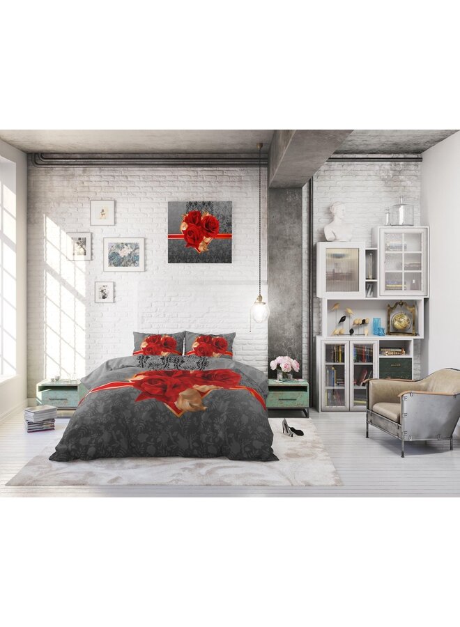 Dremahouse Dekbedovertrek Roses Love Zwart - Katoen
