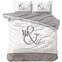 Dremahouse Dekbedovertrek Mr and Mrs 3 Marble Taupe - Katoen