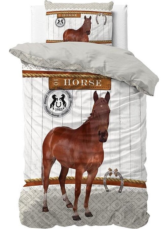 Dekbedovertrek Kids Horse Riding Bruin - Katoen PL3