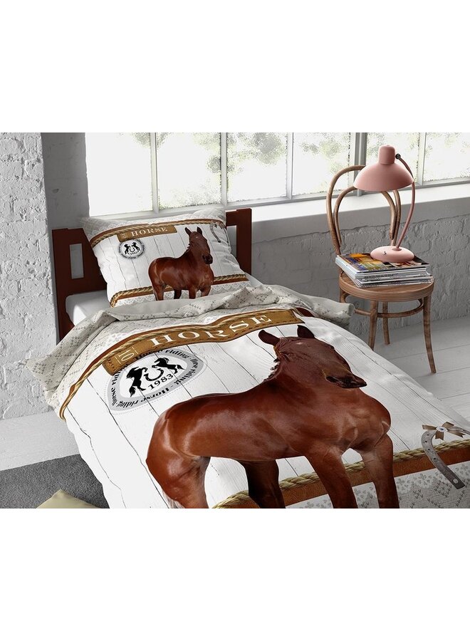 Dremahouse Katoen Kids Dekbedovertrek Bruin