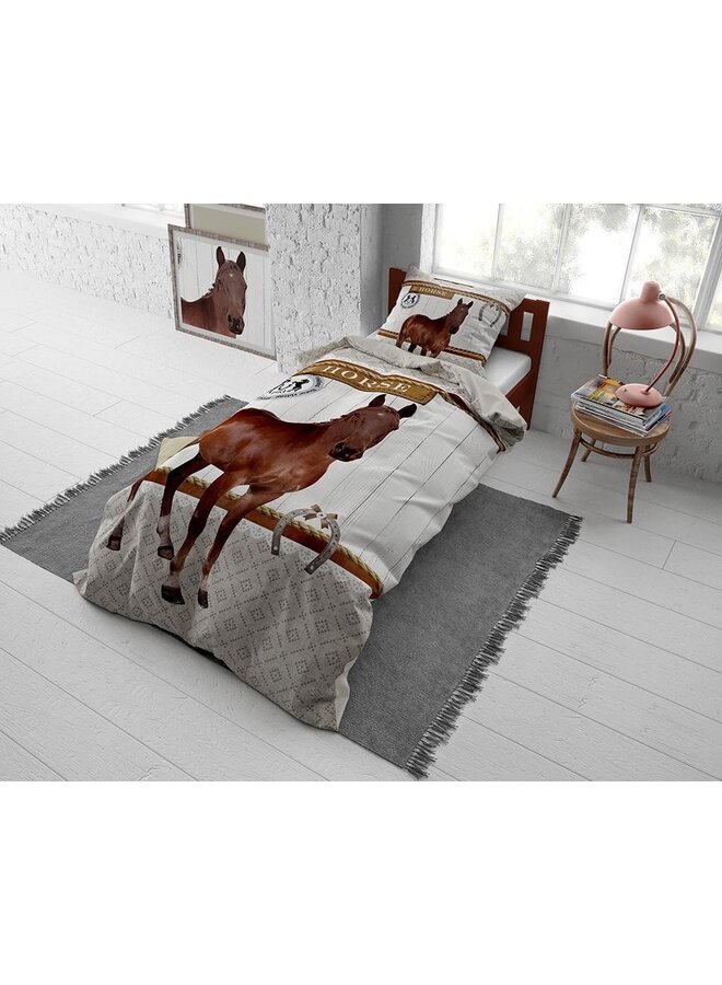 Dremahouse Katoen Kids Dekbedovertrek Bruin