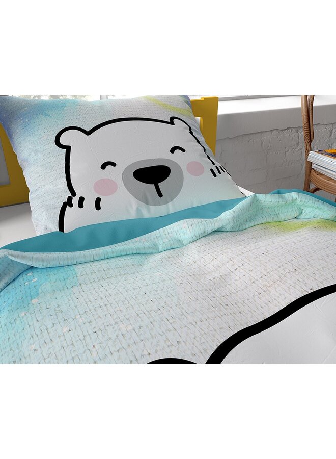 Dremahouse Dekbedovertrek Kids Cuddle Bear Blauw - Katoen